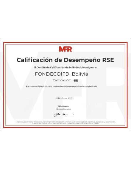 Calificación RSE 2024 Fondeco IFD Bolivia